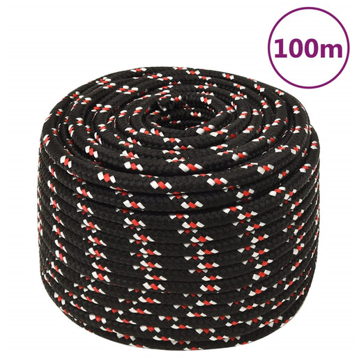 Frânghie de barcă, negru, 12 mm, 100 m, polipropilenă - WALTI WALTI