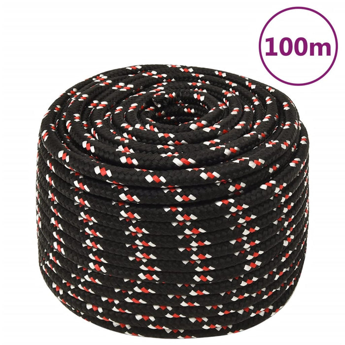 Frânghie de barcă, negru, 12 mm, 100 m, polipropilenă - WALTI WALTI