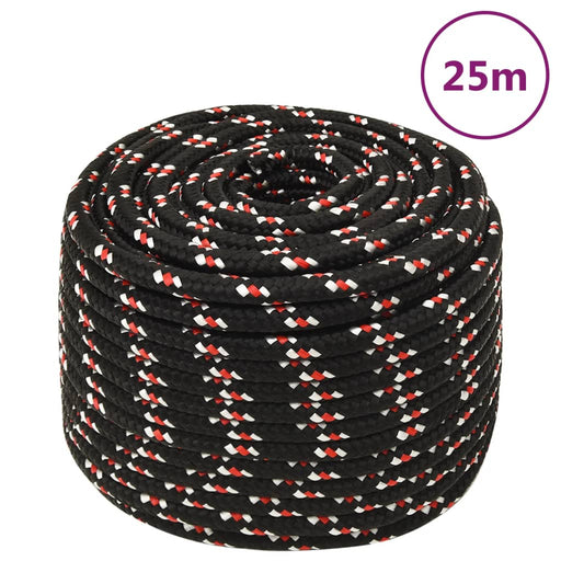 Frânghie de barcă, negru, 14 mm, 25 m, polipropilenă - WALTI WALTI