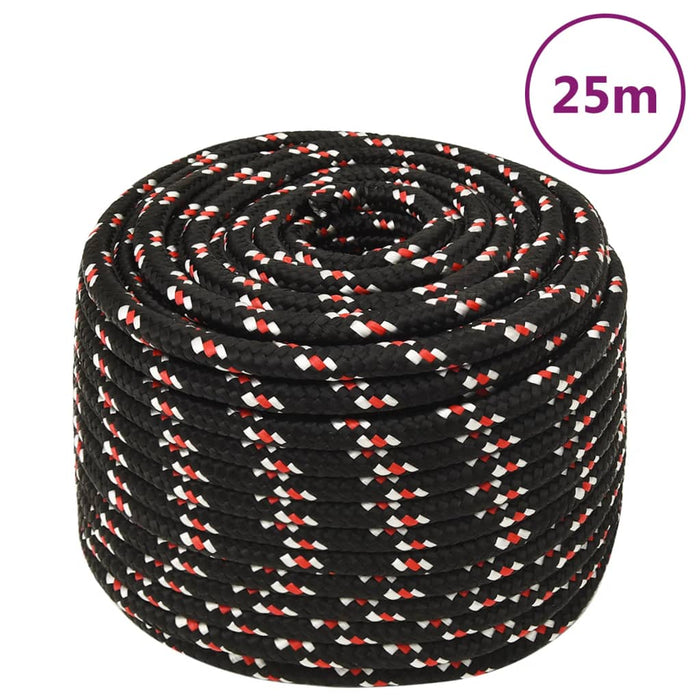 Frânghie de barcă, negru, 14 mm, 25 m, polipropilenă - WALTI WALTI