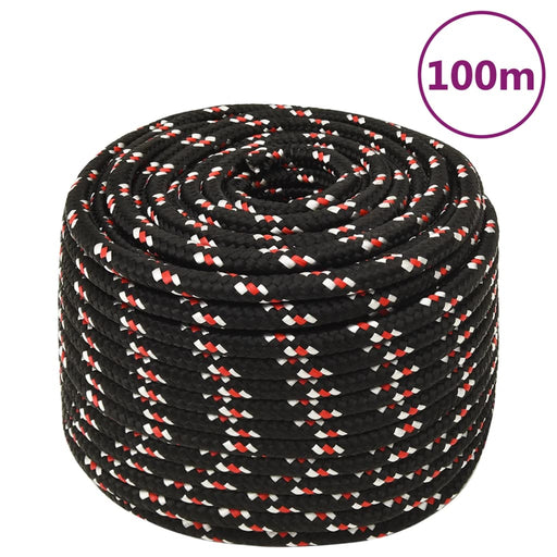 Frânghie de barcă, negru, 14 mm, 100 m, polipropilenă - WALTI WALTI