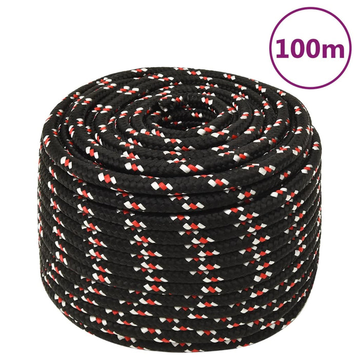 Frânghie de barcă, negru, 14 mm, 100 m, polipropilenă - WALTI WALTI