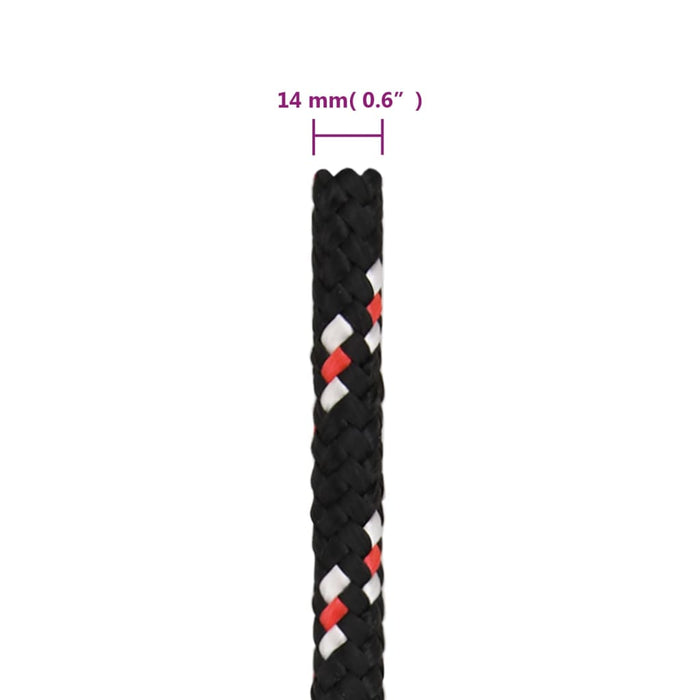 Frânghie de barcă, negru, 14 mm, 100 m, polipropilenă - WALTI WALTI