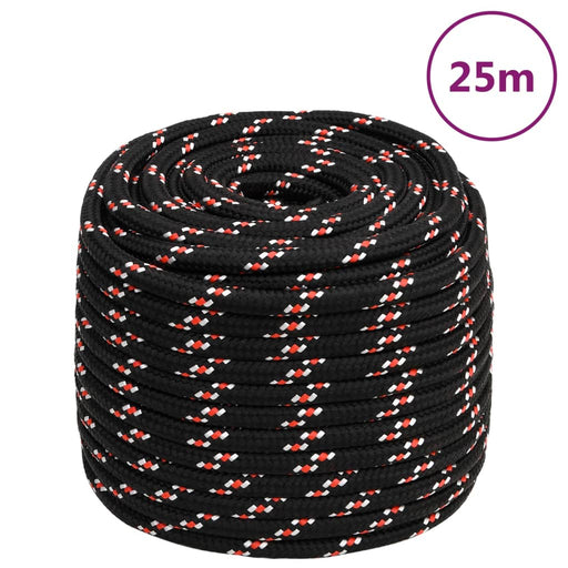 Frânghie de barcă, negru, 16 mm, 25 m, polipropilenă - WALTI WALTI