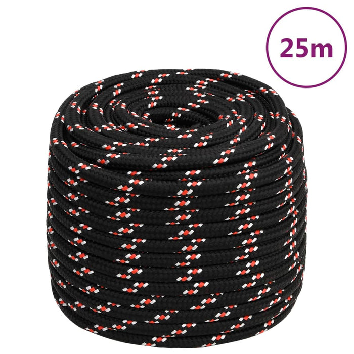 Frânghie de barcă, negru, 16 mm, 25 m, polipropilenă - WALTI WALTI