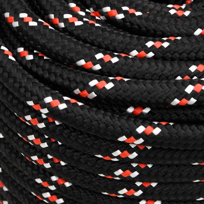 Frânghie de barcă, negru, 16 mm, 25 m, polipropilenă - WALTI WALTI