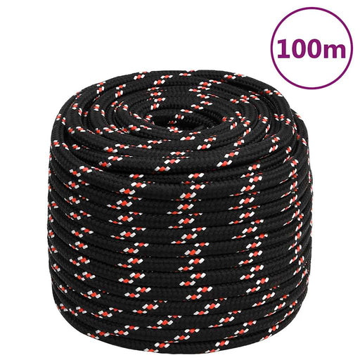 Frânghie de barcă, negru, 16 mm, 100 m, polipropilenă - WALTI WALTI