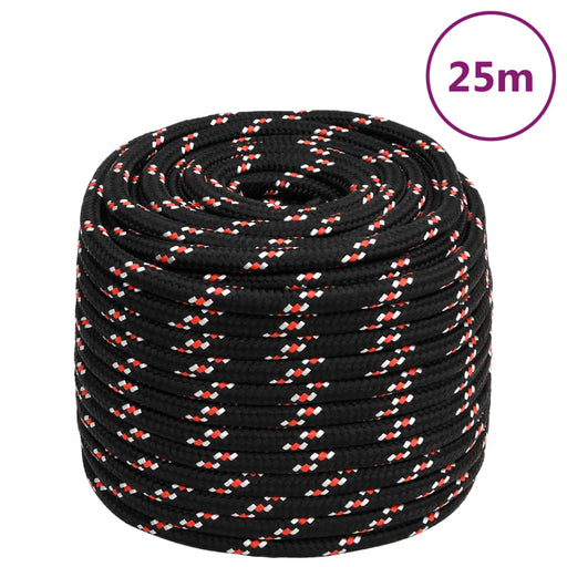Frânghie de barcă, negru, 18 mm, 25 m, polipropilenă - WALTI WALTI