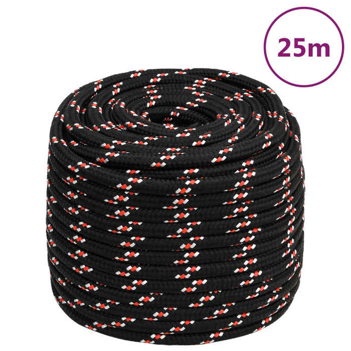 Frânghie de barcă, negru, 18 mm, 25 m, polipropilenă - WALTI WALTI
