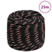 Frânghie de barcă, negru, 18 mm, 25 m, polipropilenă - WALTI WALTI