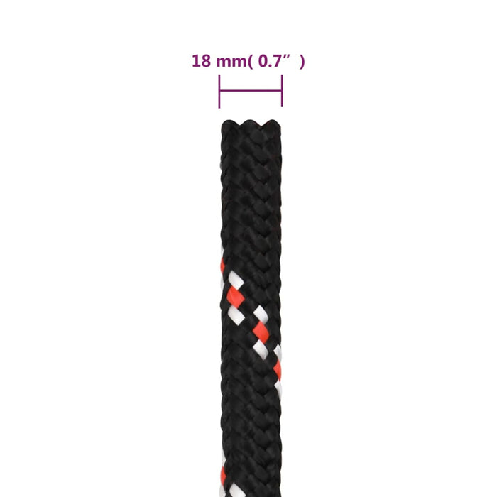 Frânghie de barcă, negru, 18 mm, 25 m, polipropilenă - WALTI WALTI
