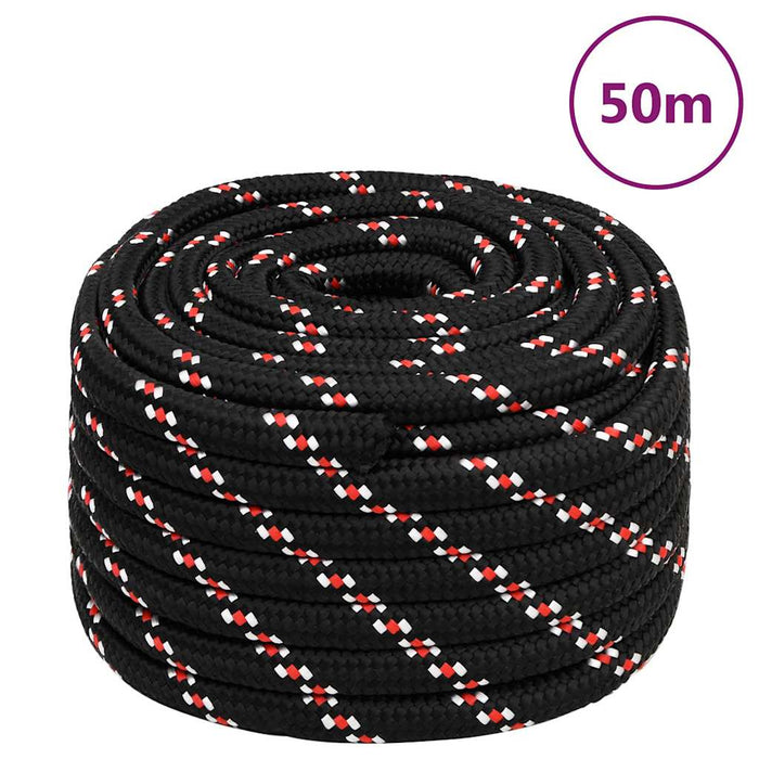 Frânghie de barcă, negru, 20 mm, 50 m, polipropilenă - WALTI WALTI