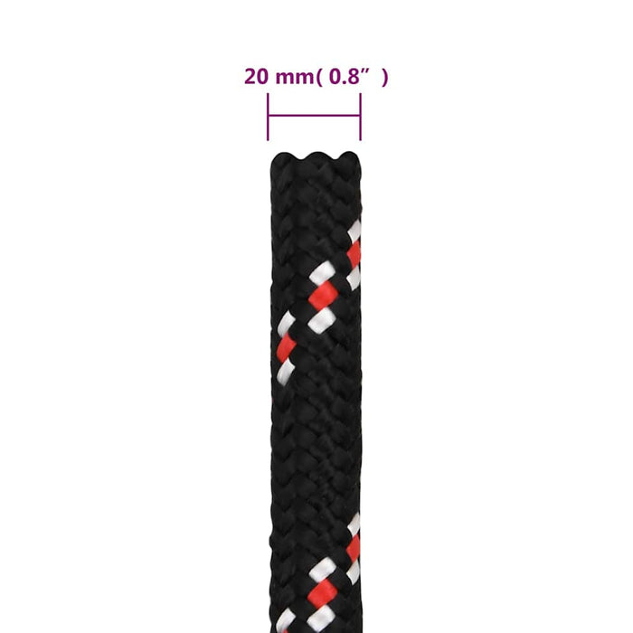 Frânghie de barcă, negru, 20 mm, 50 m, polipropilenă - WALTI WALTI