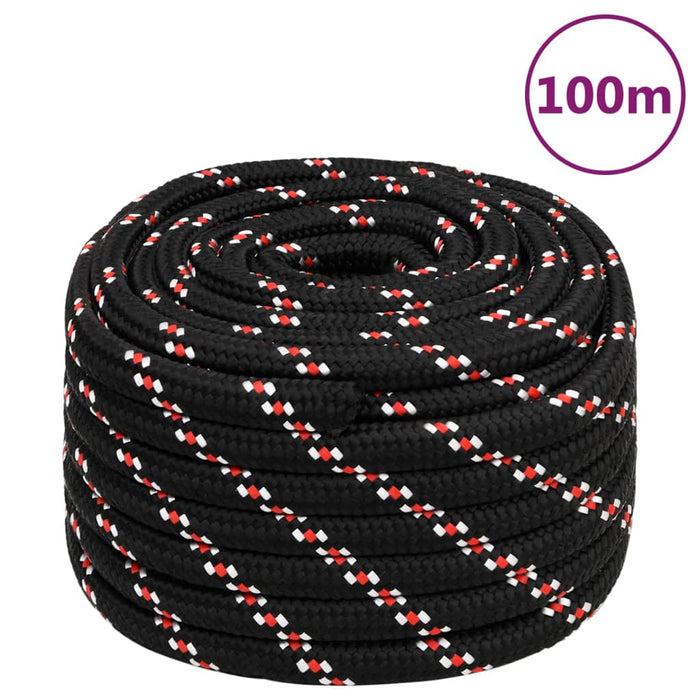 Frânghie de barcă, negru, 20 mm, 100 m, polipropilenă - WALTI WALTI
