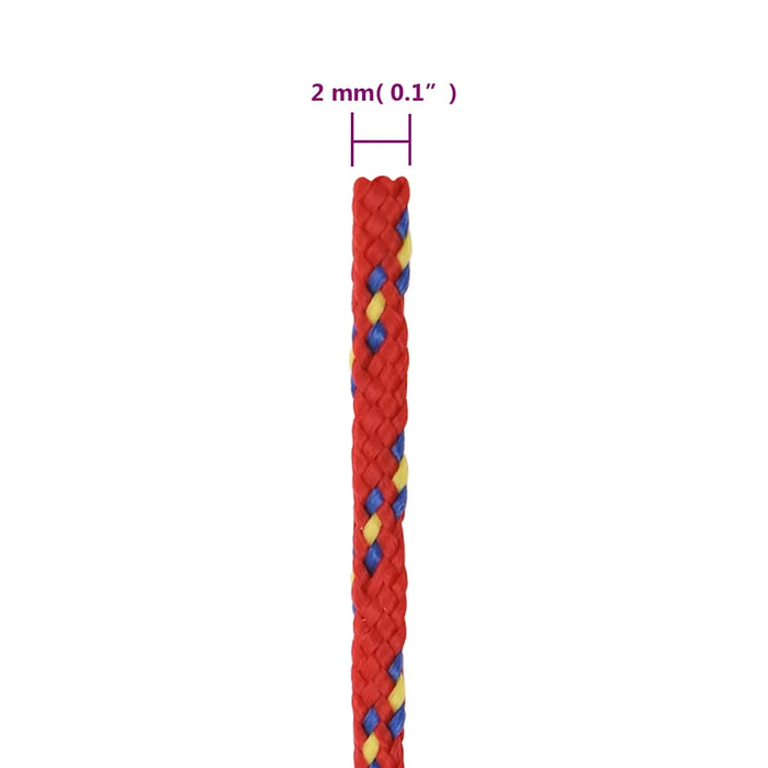 Frânghie de barcă, roșu, 2 mm, 50 m, polipropilenă - WALTI WALTI