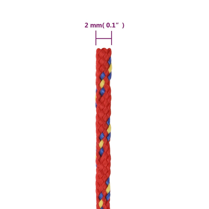Frânghie de barcă, roșu, 2 mm, 100 m, polipropilenă - WALTI WALTI