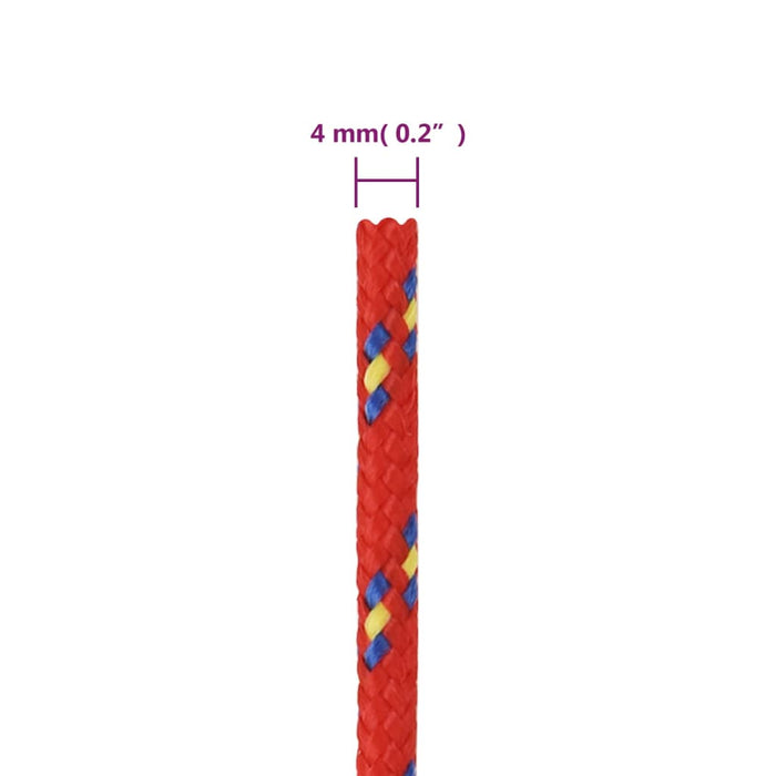 Frânghie de barcă, roșu, 4 mm, 25 m, polipropilenă - WALTI WALTI