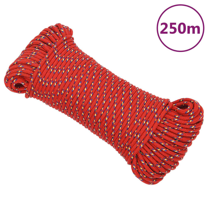 Frânghie de barcă, roșu, 4 mm, 250 m, polipropilenă - WALTI WALTI
