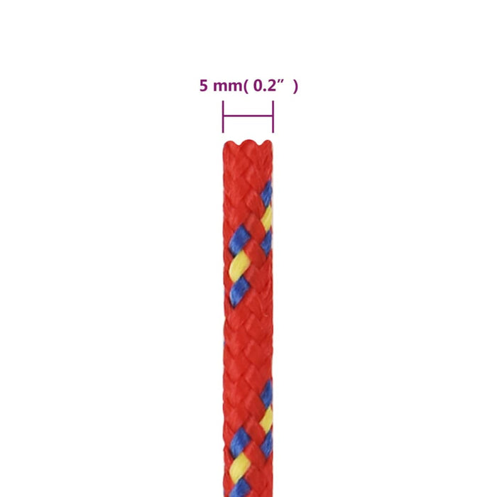 Frânghie de barcă, roșu, 5 mm, 250 m, polipropilenă - WALTI WALTI