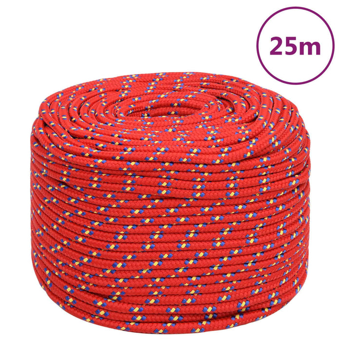 Frânghie de barcă, roșu, 6 mm, 25 m, polipropilenă - WALTI WALTI