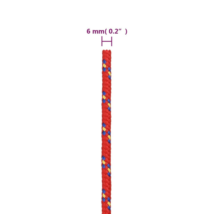 Frânghie de barcă, roșu, 6 mm, 25 m, polipropilenă - WALTI WALTI