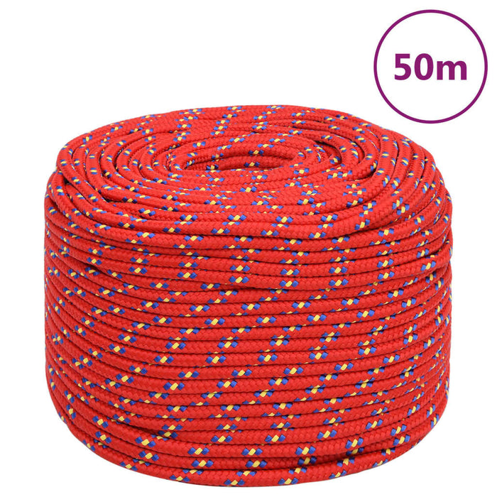Frânghie de barcă, roșu, 8 mm, 50 m, polipropilenă - WALTI WALTI