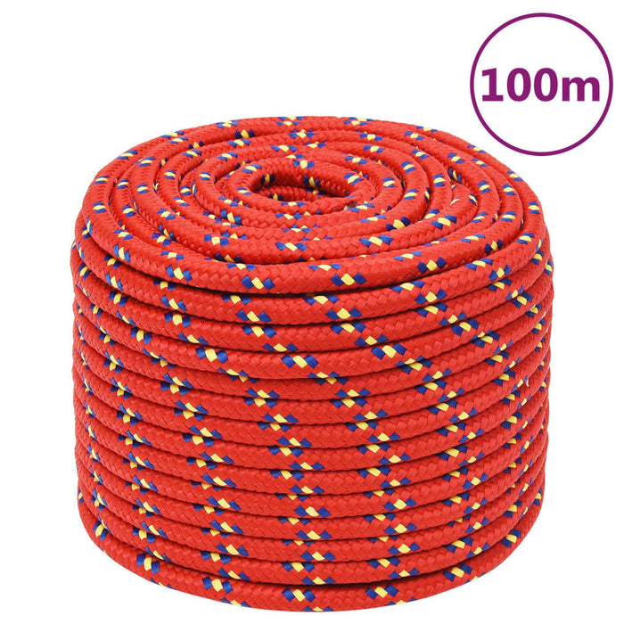Frânghie de barcă, roșu, 12 mm, 100 m, polipropilenă - WALTI WALTI