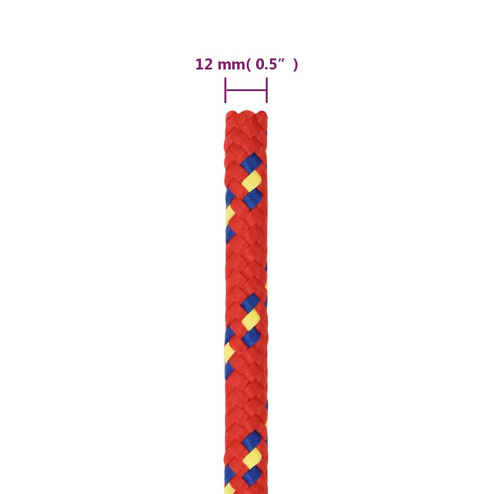 Frânghie de barcă, roșu, 12 mm, 100 m, polipropilenă - WALTI WALTI