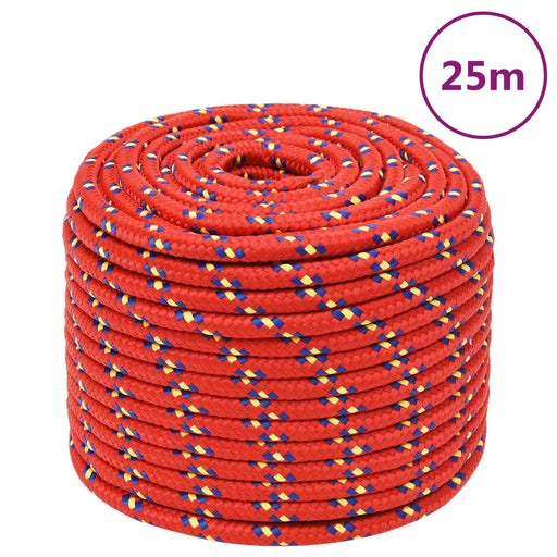 Frânghie de barcă, roșu, 14 mm, 25 m, polipropilenă - WALTI WALTI
