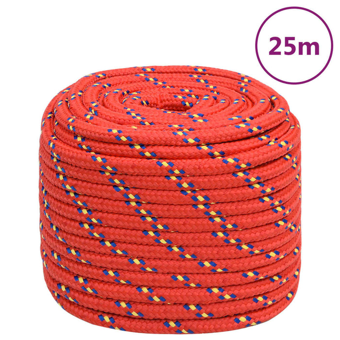 Frânghie de barcă, roșu, 16 mm, 25 m, polipropilenă - WALTI WALTI