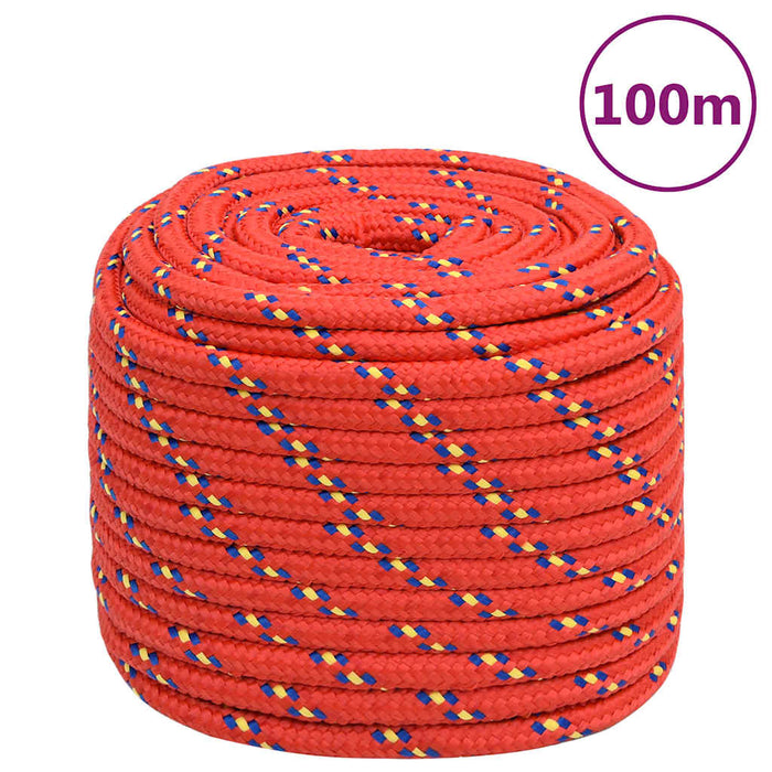 Frânghie de barcă, roșu, 16 mm, 100 m, polipropilenă - WALTI WALTI