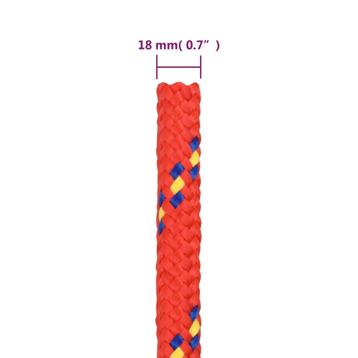 Frânghie de barcă, roșu, 18 mm, 25 m, polipropilenă - WALTI WALTI