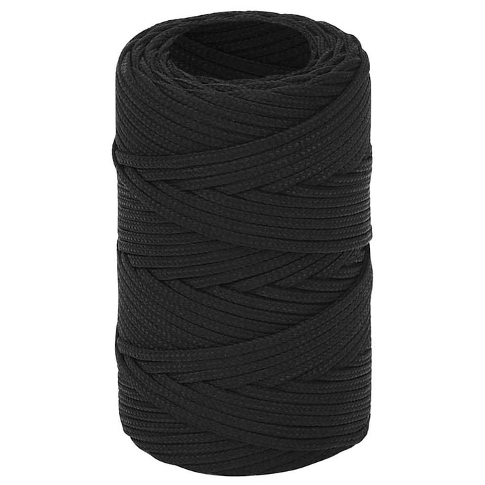 Frânghie de barcă, negru complet, 2 mm, 25 m, polipropilenă WALTI