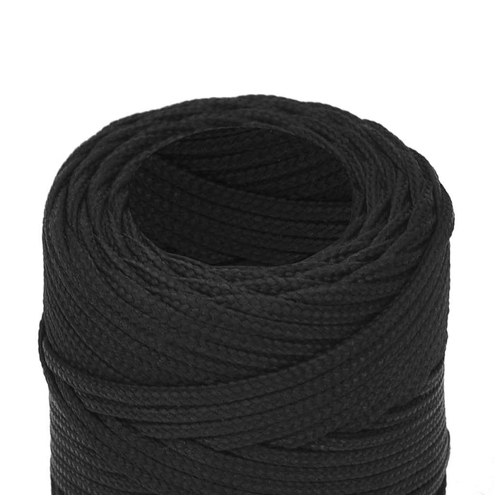 Frânghie de barcă, negru complet, 2 mm, 25 m, polipropilenă WALTI