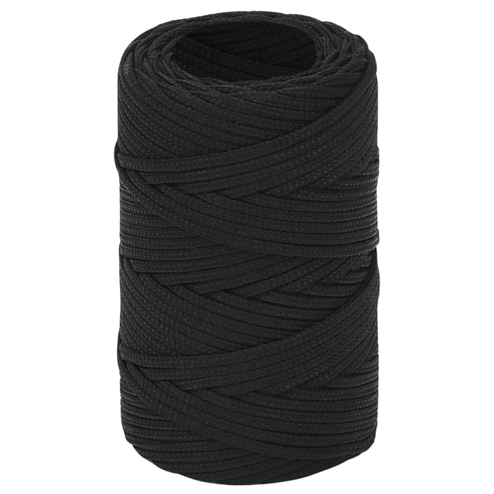 Frânghie de barcă, negru complet, 2 mm, 100 m, polipropilenă - WALTI WALTI
