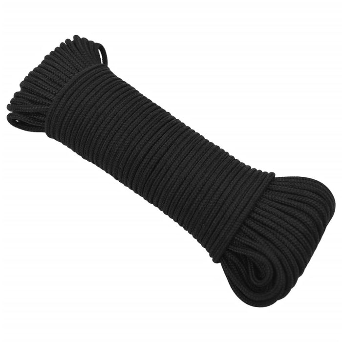 Frânghie de barcă, negru complet, 5 mm, 250 m, polipropilenă - WALTI WALTI