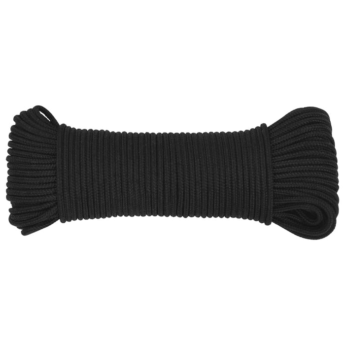 Frânghie de barcă, negru complet, 5 mm, 250 m, polipropilenă - WALTI WALTI