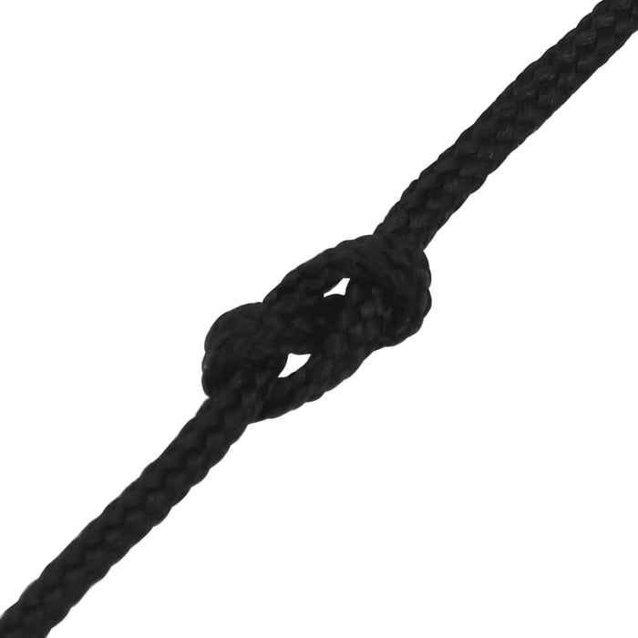Frânghie de barcă, negru complet, 5 mm, 250 m, polipropilenă - WALTI WALTI