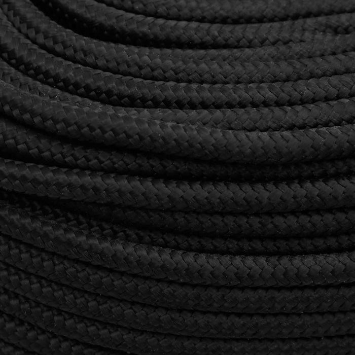 Frânghie de barcă, negru complet, 6 mm, 100 m, polipropilenă - WALTI WALTI