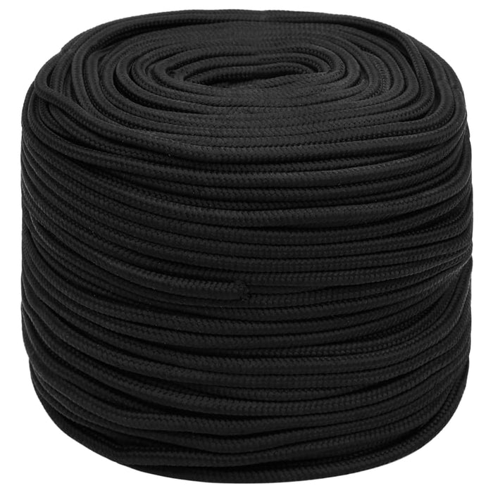 Frânghie de barcă, negru complet, 8 mm, 50 m, polipropilenă - WALTI WALTI