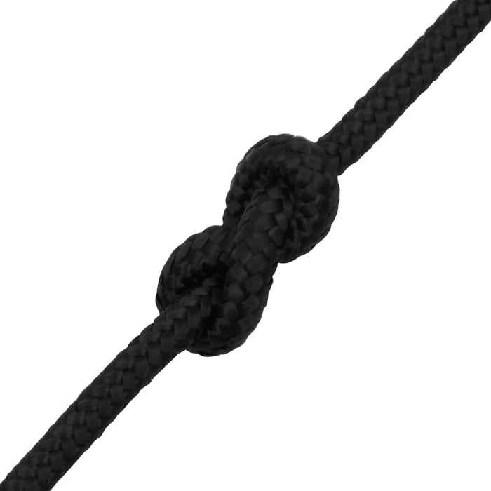 Frânghie de barcă, negru complet, 8 mm, 50 m, polipropilenă - WALTI WALTI