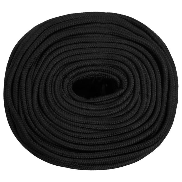 Frânghie de barcă, negru complet, 8 mm, 100 m, polipropilenă - WALTI WALTI