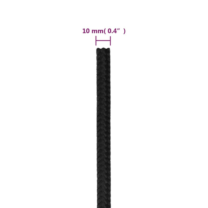 Frânghie de barcă, negru complet, 10 mm, 100 m, polipropilenă - WALTI WALTI