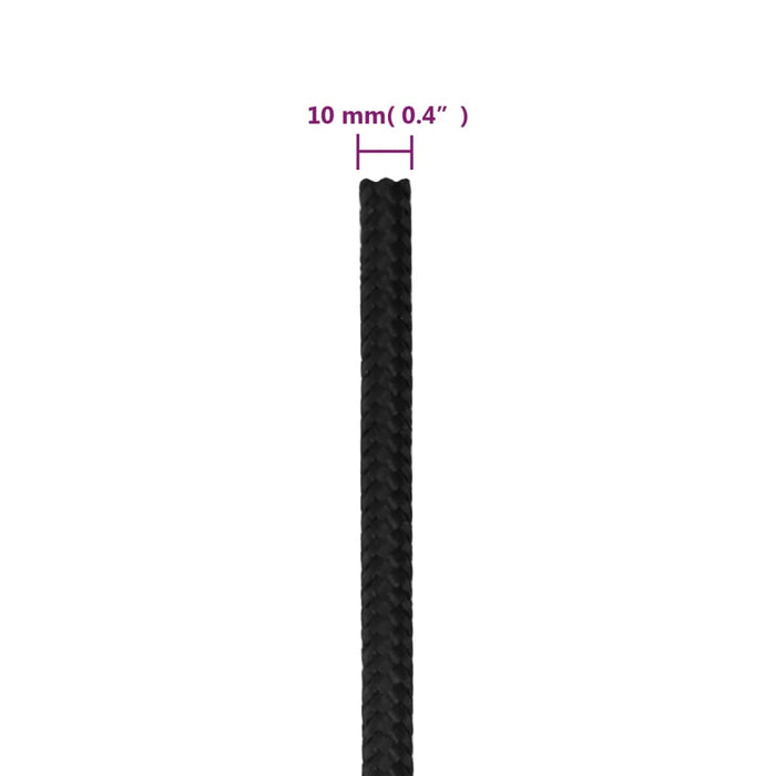 Frânghie de barcă, negru complet, 10 mm, 500 m, polipropilenă - WALTI WALTI