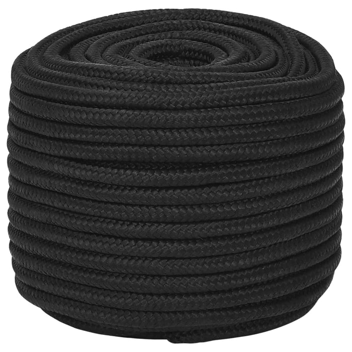 Frânghie de barcă, negru complet, 12 mm, 25 m, polipropilenă - WALTI WALTI