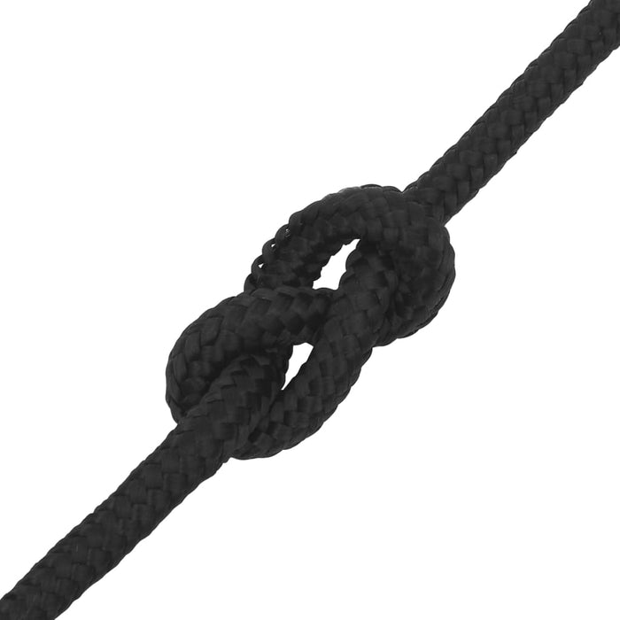 Frânghie de barcă, negru complet, 12 mm, 25 m, polipropilenă - WALTI WALTI