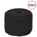 Frânghie de barcă, negru complet, 12 mm, 100 m, polipropilenă - WALTI WALTI
