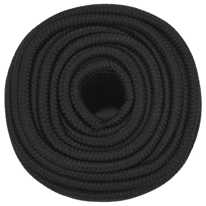 Frânghie de barcă, negru complet, 14 mm, 100 m, polipropilenă WALTI