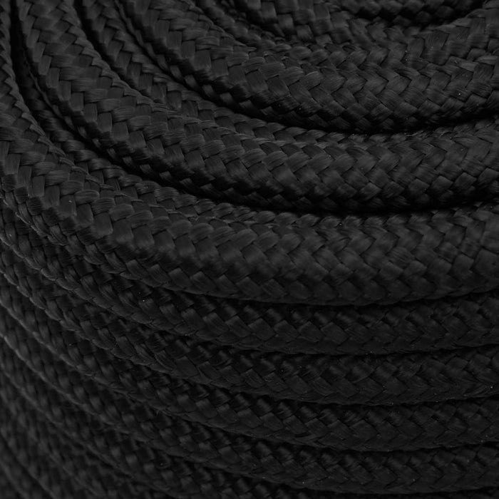 Frânghie de barcă, negru complet, 16 mm, 25 m, polipropilenă - WALTI WALTI