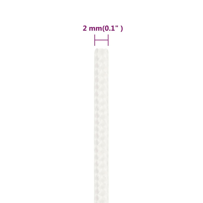 Frânghie de barcă, alb complet, 2 mm, 50 m, polipropilenă - WALTI WALTI